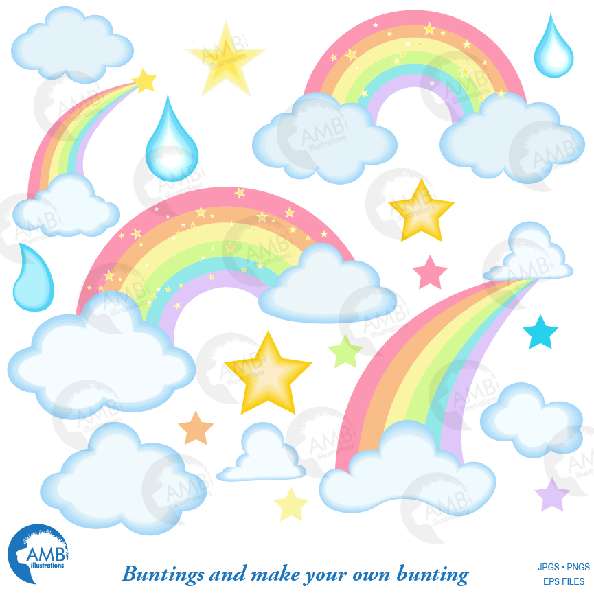 Download Magical Pastel Rainbow Clipart Pack Amb 2443