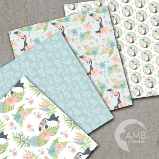 Pastel Nursery Toucan Patterns