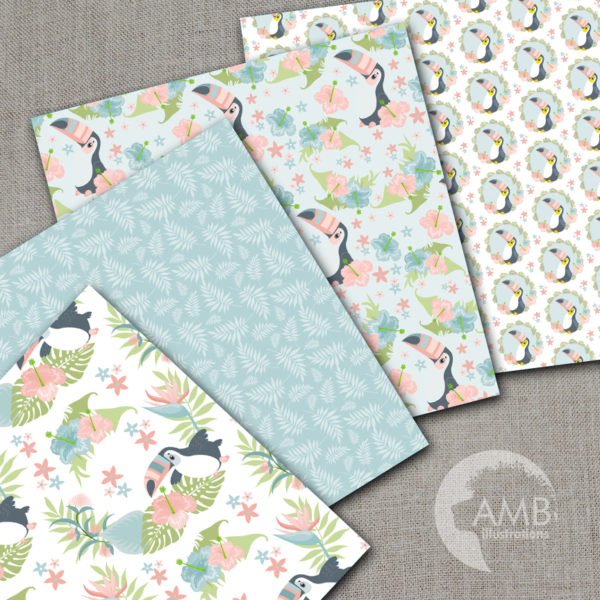 Pastel Nursery Toucan Patterns