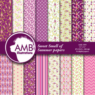 Pink and Purple Florals Papers
