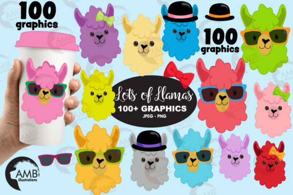 Llama Heads Clipart-amb-2100