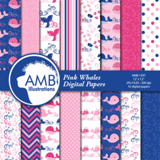 Pink and Blue Whales Patterns