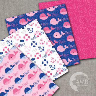 Pink and Blue Whales Patterns