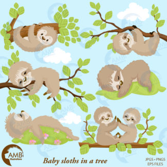 Cute Little Sloths in a Tree