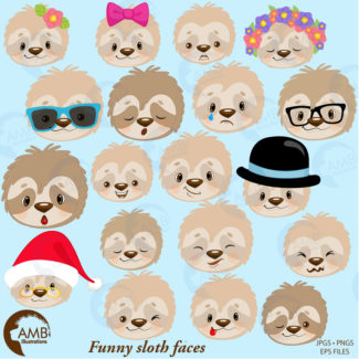 Sleepy Sloth Emoji Faces