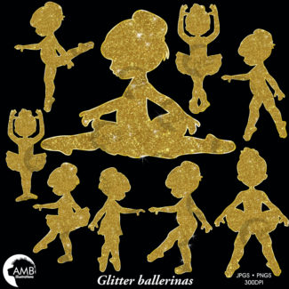 Ballerina Silhouette Gold Clipart