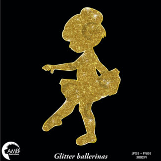 Ballerina Silhouette Gold Clipart