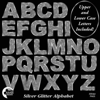 Silver Glitter Bokeh Letters