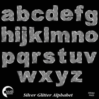 Silver Glitter Bokeh Letters