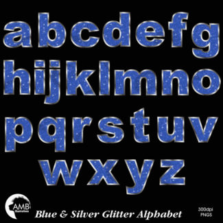 Silver and Blue Alphabet Letters