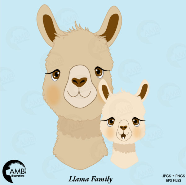Llama Family Faces