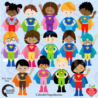 Multi-Cultural Superhero Clipart