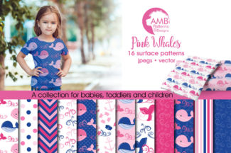 Pink and Blue Whales Patterns