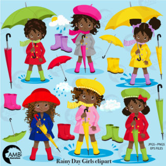 African American Rainy Day Girls