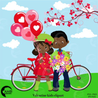 African American Valentine Kids
