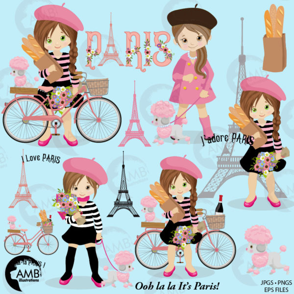 Paris in Pink Clipart