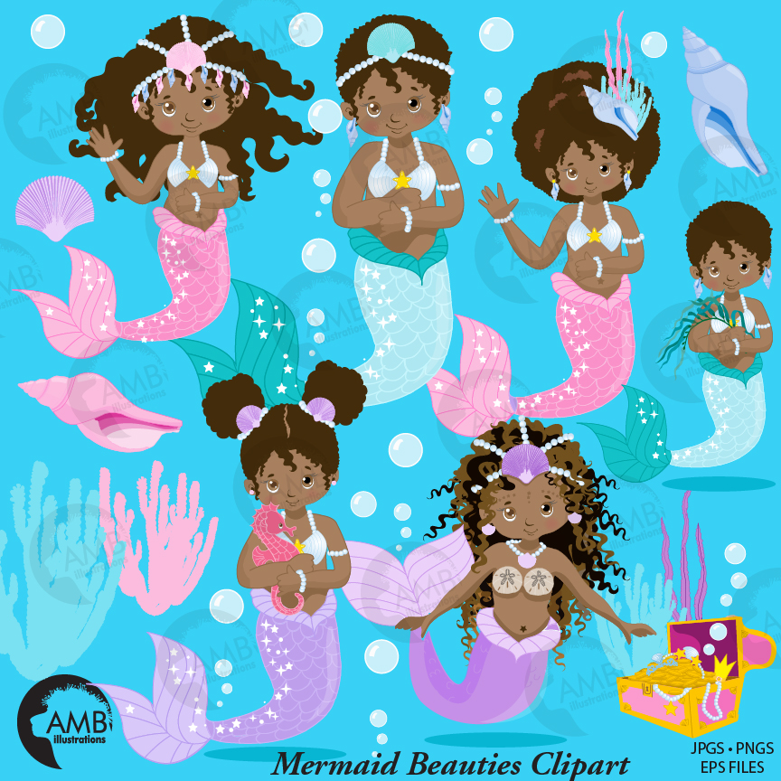 Download African American Mermaid Pastel Ambillustrations Com