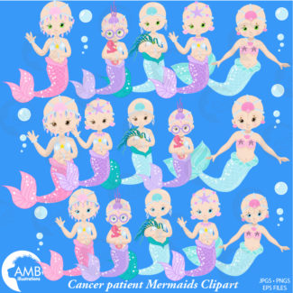 Bald Mermaid Clipart