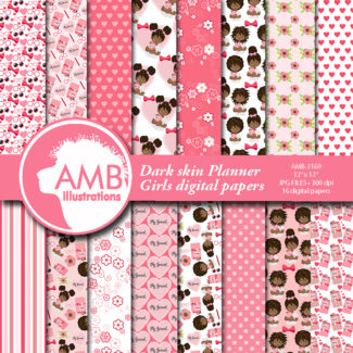 African American Girl Planner Papers