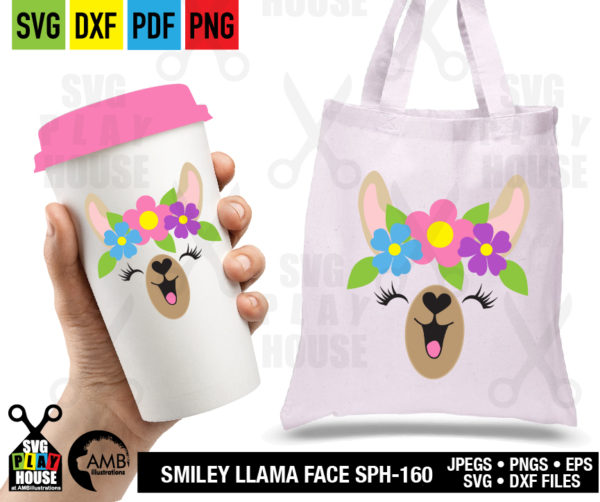 Llama Smiley Face SVG