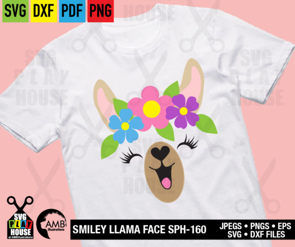 Llama Smiley Face SVG