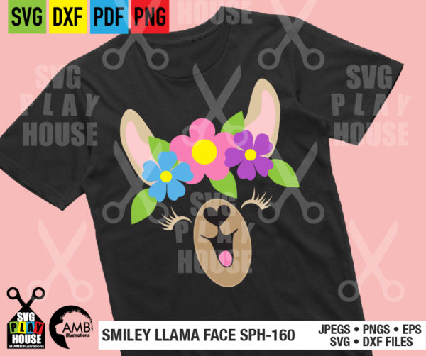 Llama Smiley Face SVG