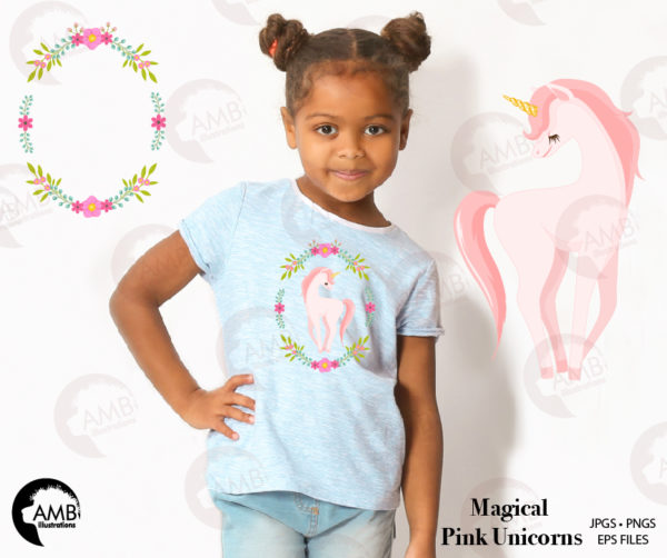 Magical Pink Unicorns Clipart