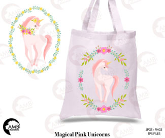 Magical Pink Unicorns Clipart