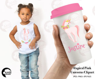 Magical Pink Unicorns Clipart