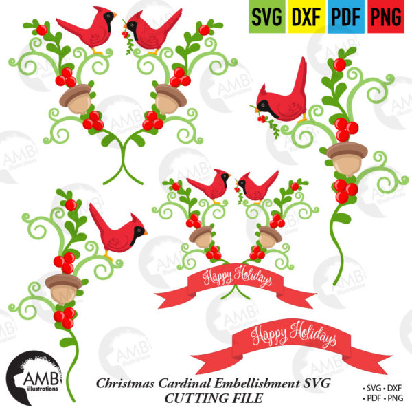 Christmas Cardinal Embellishments