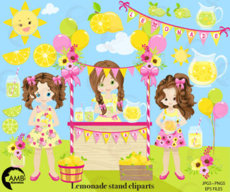 Lemonade Stand Girls Clipart