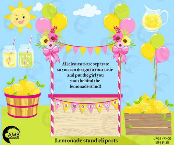 Lemonade Stand Girls Clipart