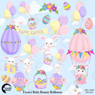 Easter Bunny and Hot Air Balloon Banners