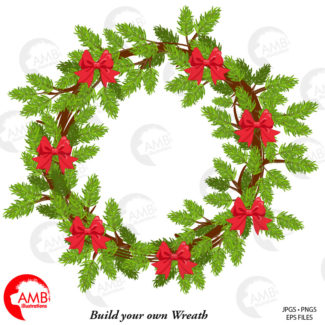 Christmas Winter Wreaths Clipart