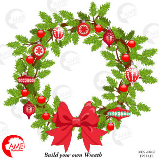 Christmas Winter Wreaths Clipart