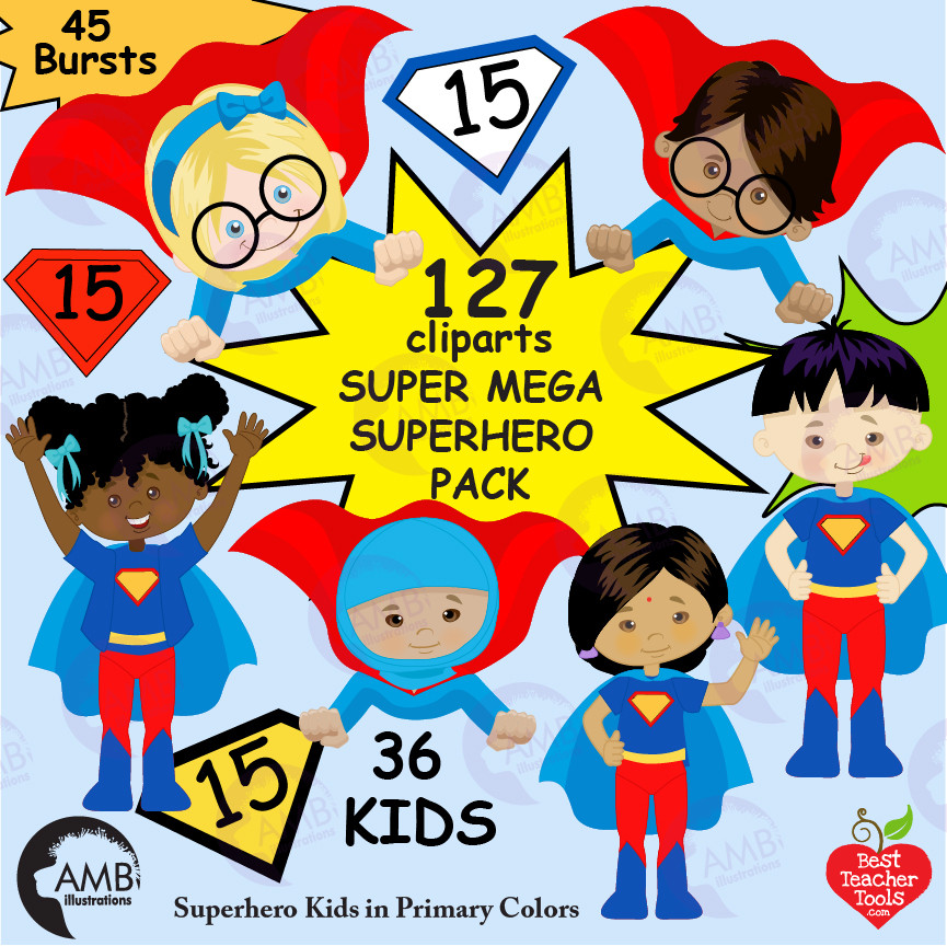 36 Kids Superhero Clipart, Superheroes Kids Clipart, Superheroes Clipart, Super  Hero Clipart, Superhero Boys, Superhero Girls 
