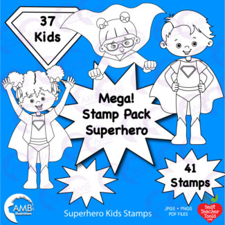 Multi-Cultural Superheroes Stamps