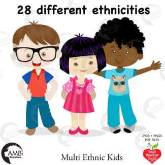 Multi-Cultural Kids Clipart Series 1