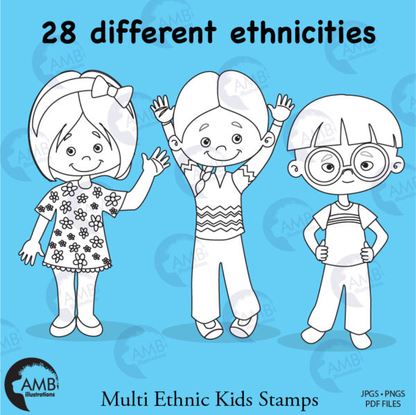 Multi-Ethnic Kids Stamps