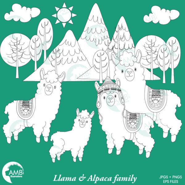 Llamas Digital Stamps
