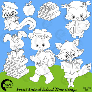 Forest Animal Back to School Stamps