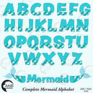 Mermaid Alphabet Letters