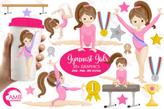 Gymnastic Girls Clipart