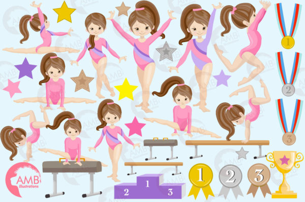 Gymnastic Girls Clipart