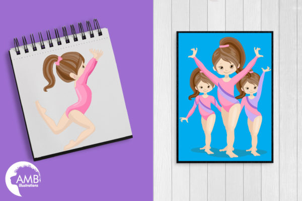 Gymnastic Girls Clipart