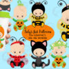 Halloween Costumed babies clipart