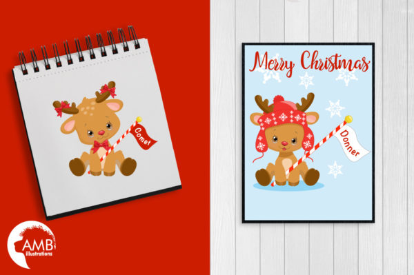 Christmas Baby Reindeer Clipart