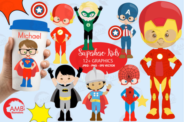 Superhero Kids Clipart