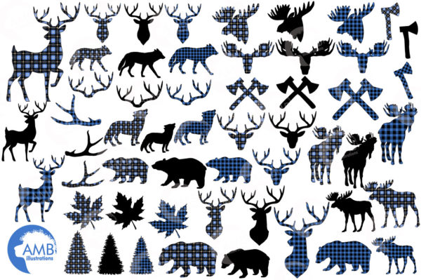 Lumberjack Blue Plaid Buffalo Clipart