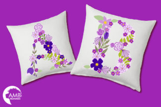 Purple Florals Alphabet